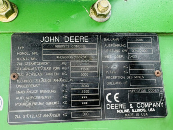 John Deere 9880i STS - Θεριζοαλωνιστική μηχανή: φωτογραφία 2