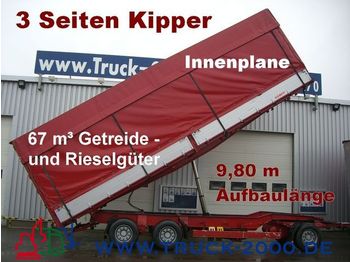 KEMPF 3-Seiten Getreidekipper 67m³   9.80m Aufbaulänge - Ρυμούλκα βυτίο