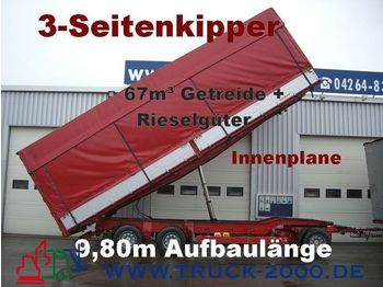 KEMPF 3-Seiten Getreidekipper 67m³   9.80m Aufbaulänge - Ρυμούλκα ανατρεπόμενο